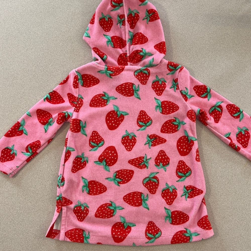 Tommy Bahama Toddler Pink & Red Strawberry Terry Cloth Beach Cover Up 18months - Picture 3 of 3